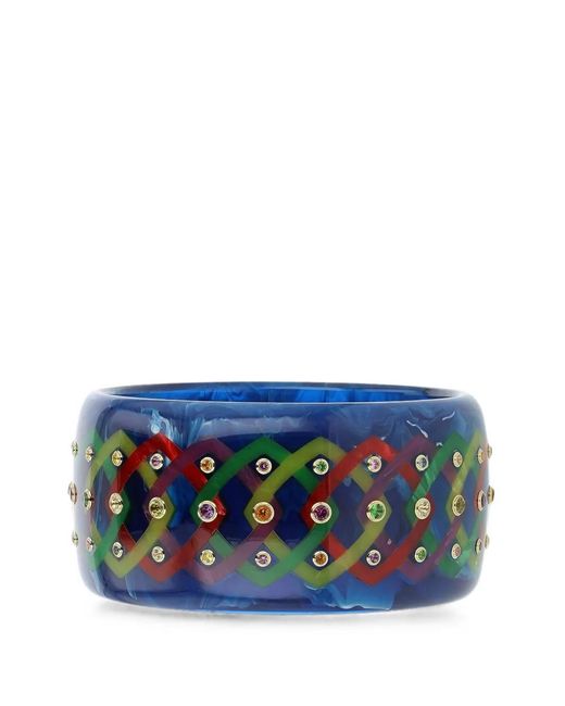 Mark Davis Blue Lattice Multi Gems Bangle
