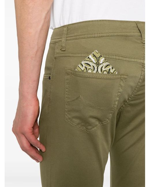 Jacob Cohen Broek Met Logopatch in het Green voor heren