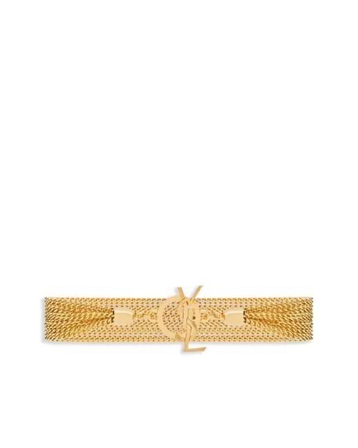 Saint Laurent Metallic Cassandre Bracelet