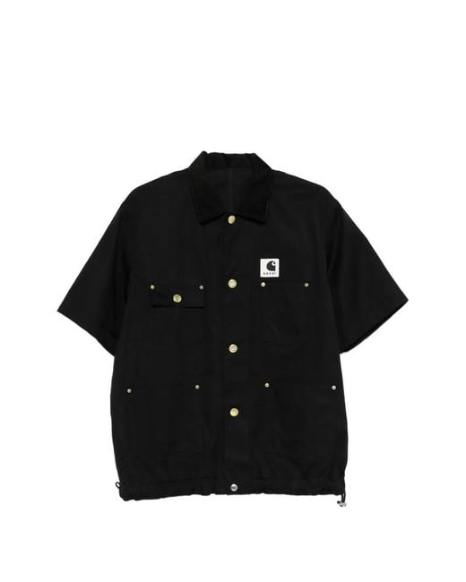 Sacai Black Chemise X Carhartt À Col En Velours Côtelé for men