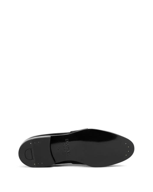 Doucal's Black Patent-Leather Band Slipper Loafers for men
