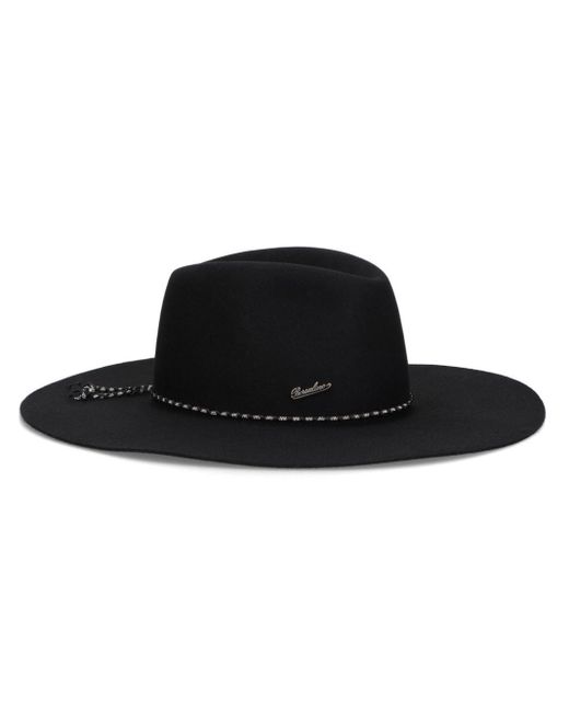 Borsalino Black Heath Alessandria Brushed Felt Hat