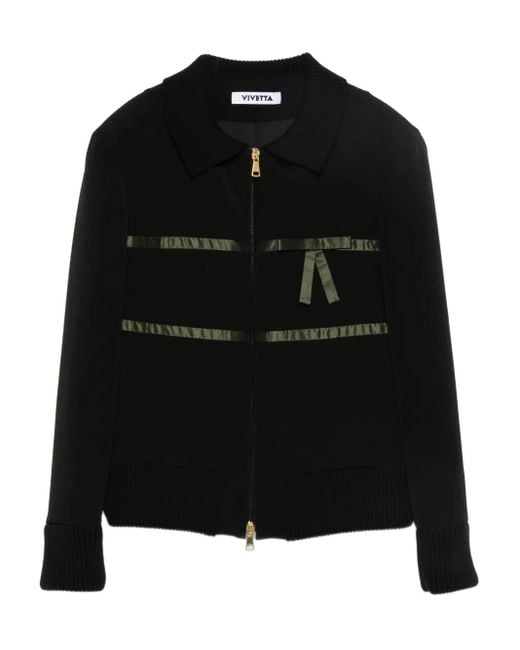 Vivetta Black Reißverschluss-Jacke mit Schleifendetail