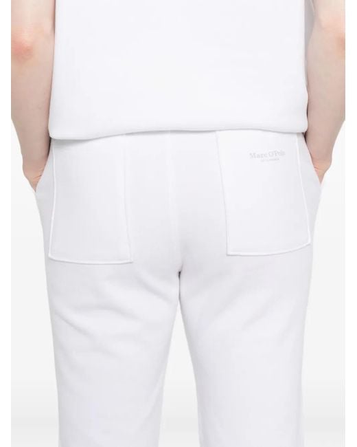 Marc O' Polo White Drawstring Cropped Trousers