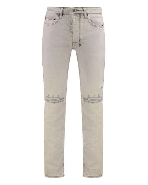 Ksubi Gray Distressed-Effect Jeans for men