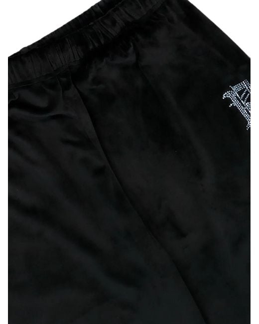 PROTOTYPES Black Nikki Rhinestone-Embellished Track Pants for men