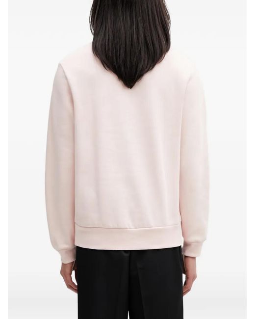 Lacoste White Logo-Patch Crew-Neck Sweatshirt for men