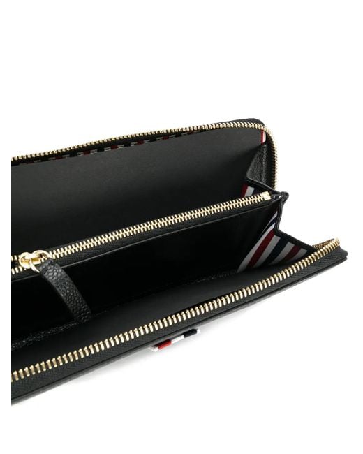 Thom Browne Black Wallet With Front Logo Detail