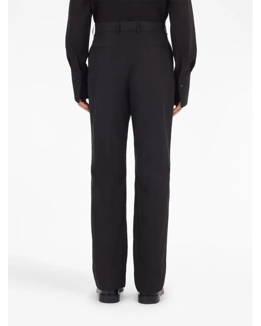 Ferragamo Blue Straight-Leg Tailored-Cut Trousers for men