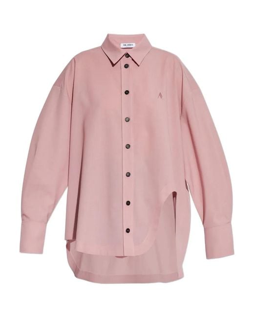 The Attico Pink Diana Shirt With Logo