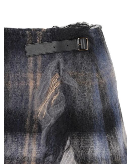 Loewe Gray Wool Blend Mini Skirt
