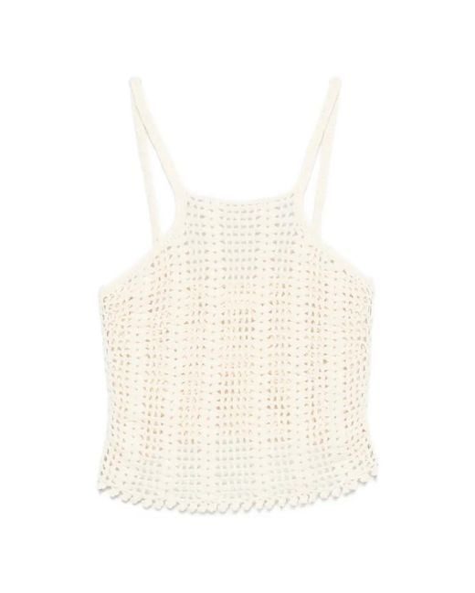 TERRY PUESTO White Crochet-Knit Top