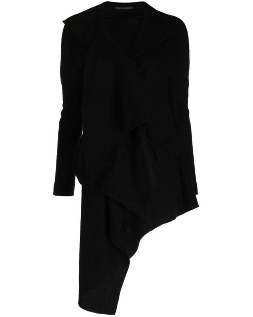 Yohji Yamamoto Asymmetrichem Wool Coat in Black Lyst