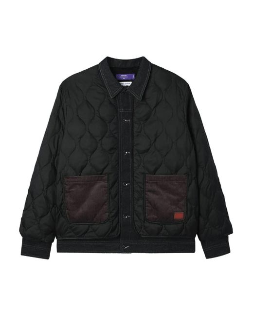 AFTERMATHS Black Quilted Padded Jacket for men