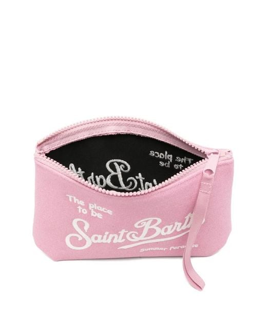 Mc2 Saint Barth Pink Aline Embroidered Pouch for men