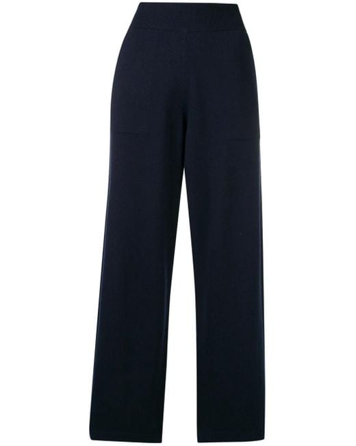 Barrie Blue Flared Knitted Trousers