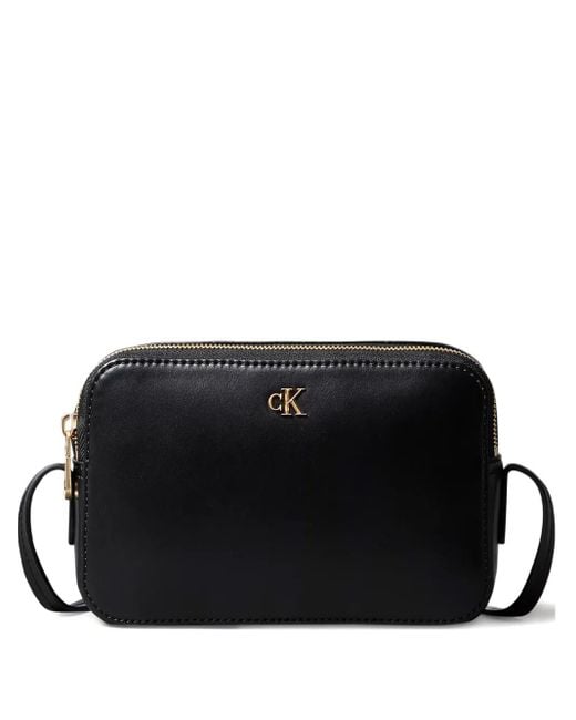 Calvin Klein Black Zip Logo Cross Body Bag