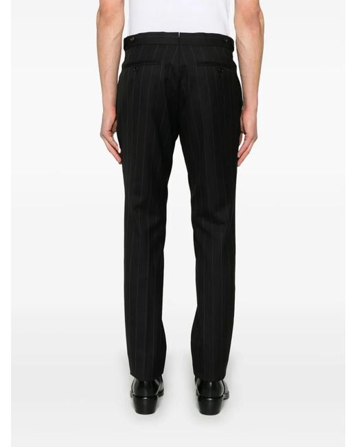 Tom Ford Black Striped Trousers for men