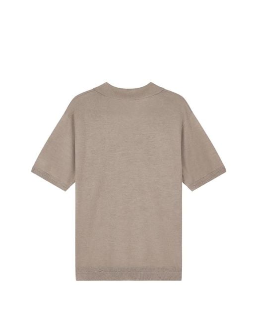 Emporio Armani Gray Ribbed-Collar V-Neck T-Shirt for men