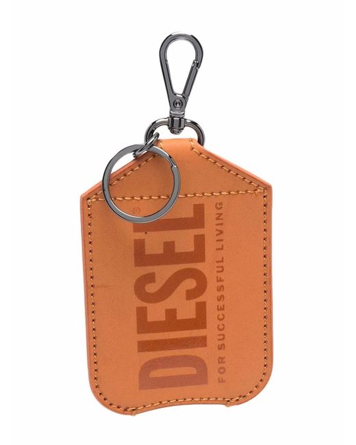 DIESEL Orange Taskbottle Sanitiser Holder Keyring for men