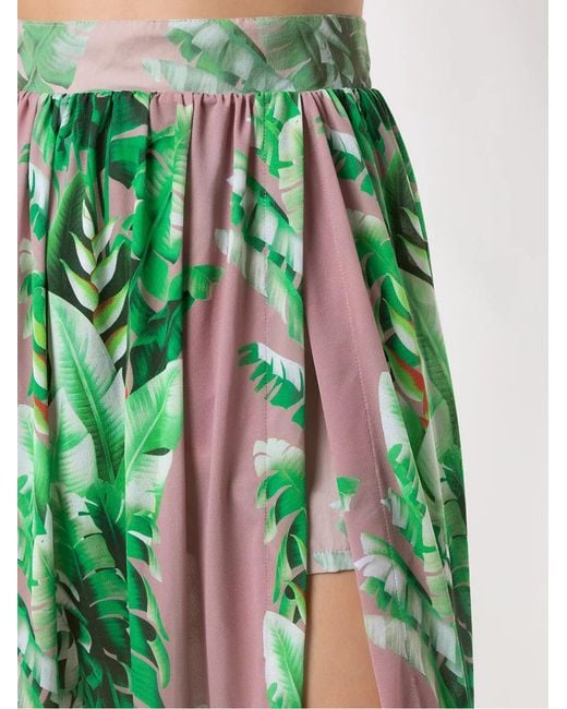 Amir Slama Green Printed Ruffle Skirt
