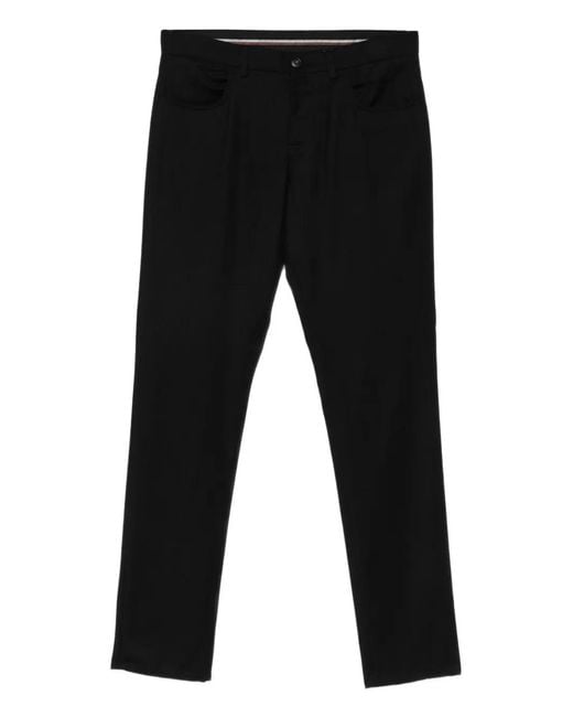 Canali Black Button Trousers for men