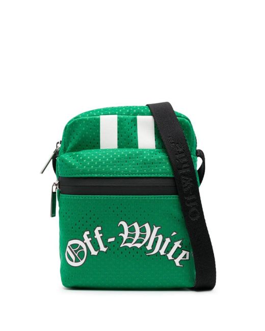 Off-White c/o Virgil Abloh Green Outdoor Mesh Messenger Bag for men