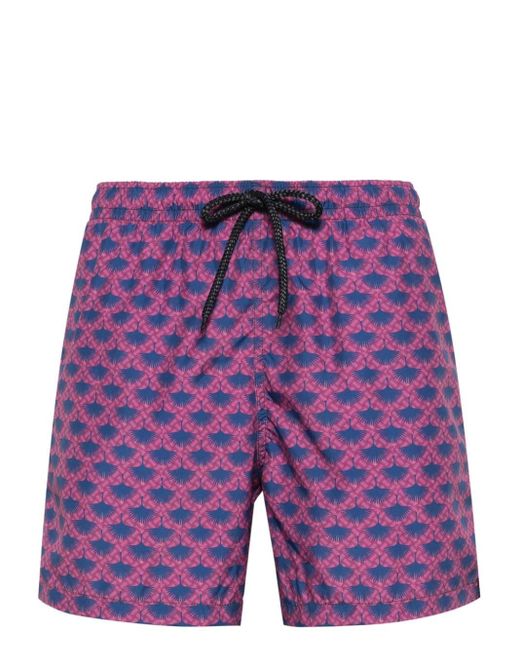 Drumohr Purple Geometric-print Swim Shorts for men