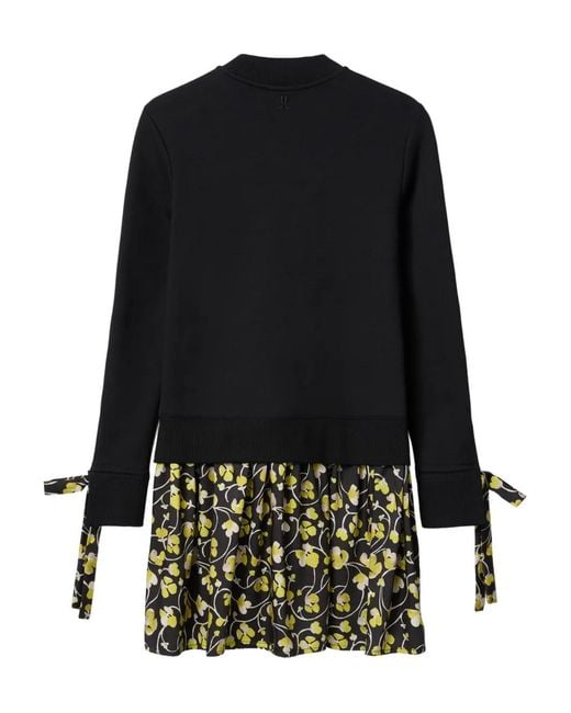 LaDoubleJ Black Sporty Tie-Detail Mini Dress