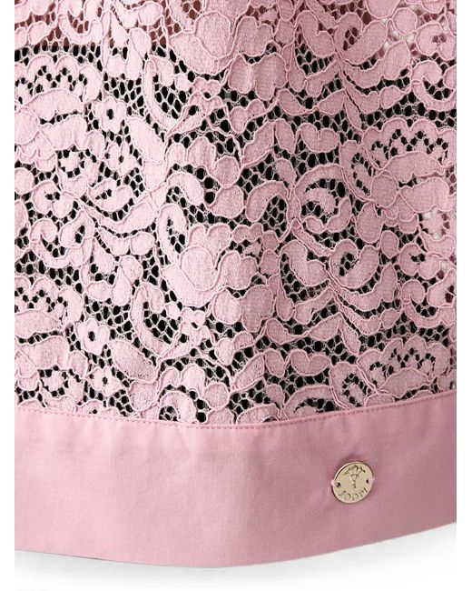 Joop! Pink Lace-Overlay Short-Sleeve Shirt