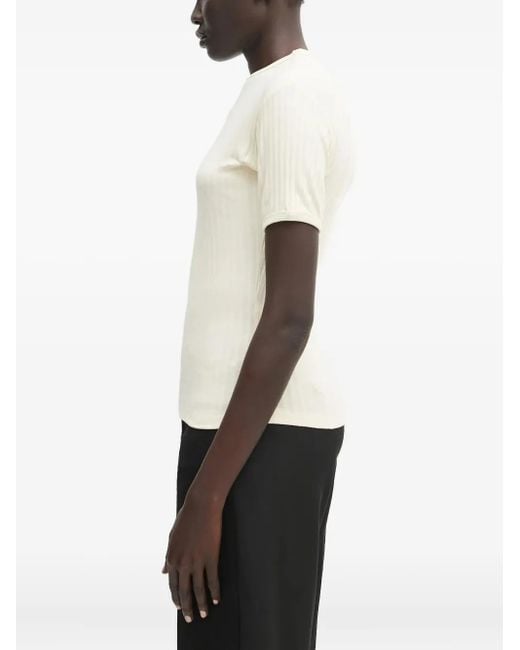 Wales Bonner White Ribbed Logo-Patch Top