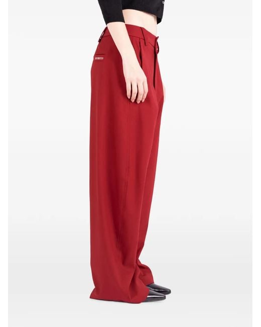 Societe Anonyme Red Bloom Wide-Leg Trousers