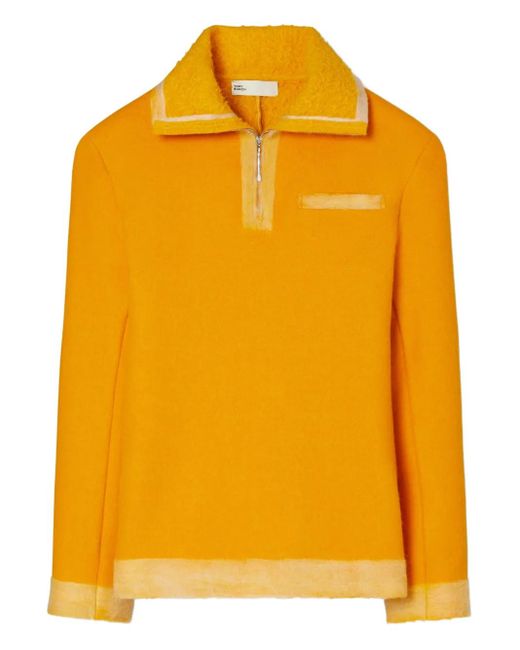 Tory Burch Yellow Half-Zip Polo Shirt