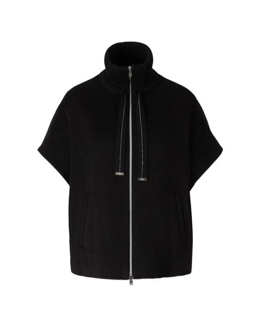 Herno Black Short-Sleeve High-Neck Jacket