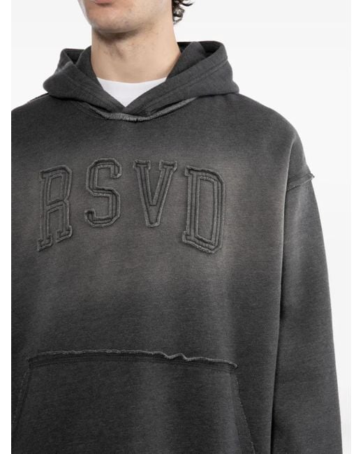Izzue Black Rsvd-Embroidered Hoodie for men