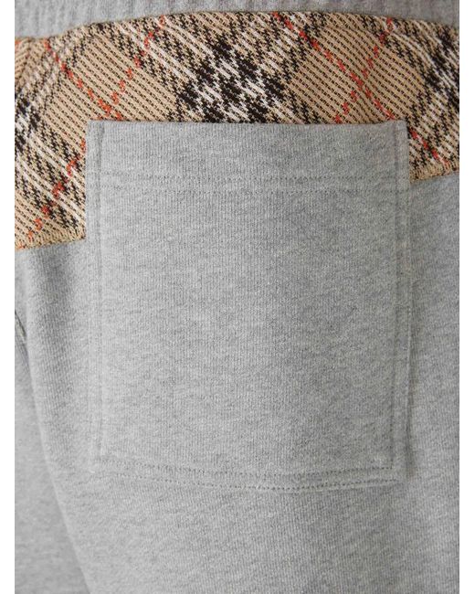 Burberry Gray Check-Pattern Track Pants for men
