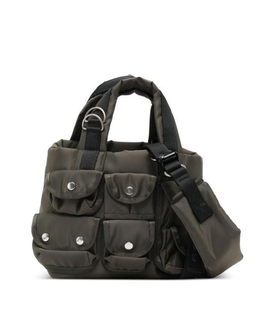 Sacai Black Pockets Handle Tote Bag