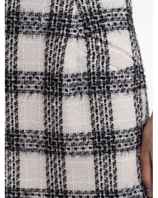 Vetements Gray Checked Bouclé Mini Skirt