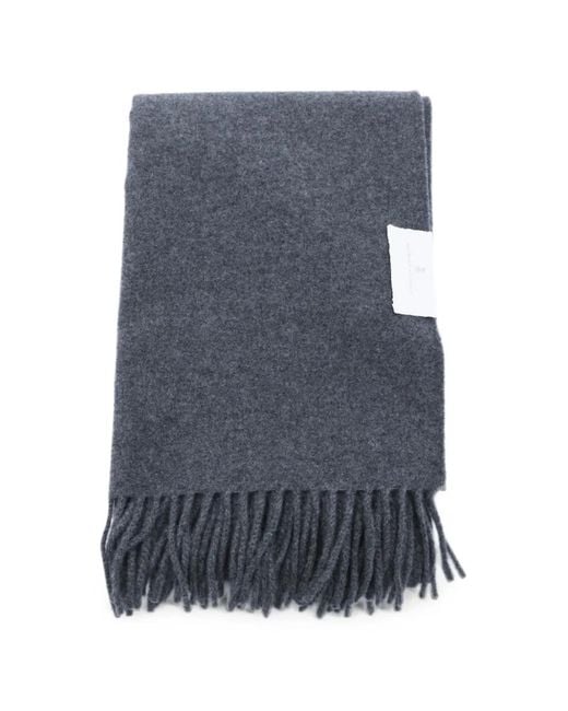 Brunello Cucinelli Blue Fringed Cashmere Scarf