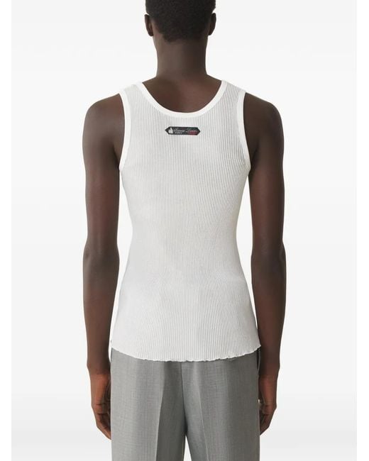 Lanvin Geplooide Jersey Tanktop in het White voor heren