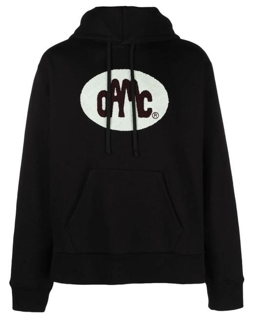 OAMC Black Logo-Patch Pullover Hoodie for men