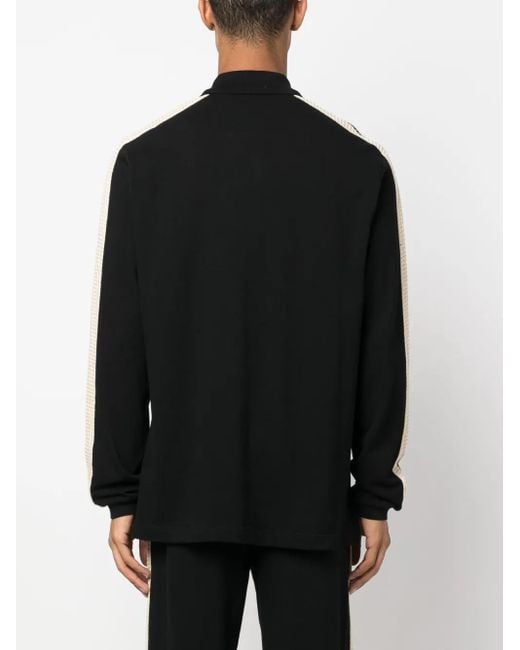 Palm Angels Black Monogram Cotton Track Shirt for men