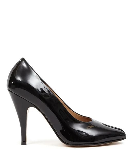 Maison Margiela Black Tabi 110Mm Patent-Leather Pumps