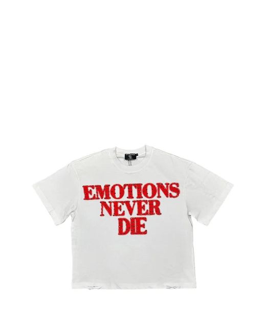 Mixed Emotions White End Distressed T-Shirt for men
