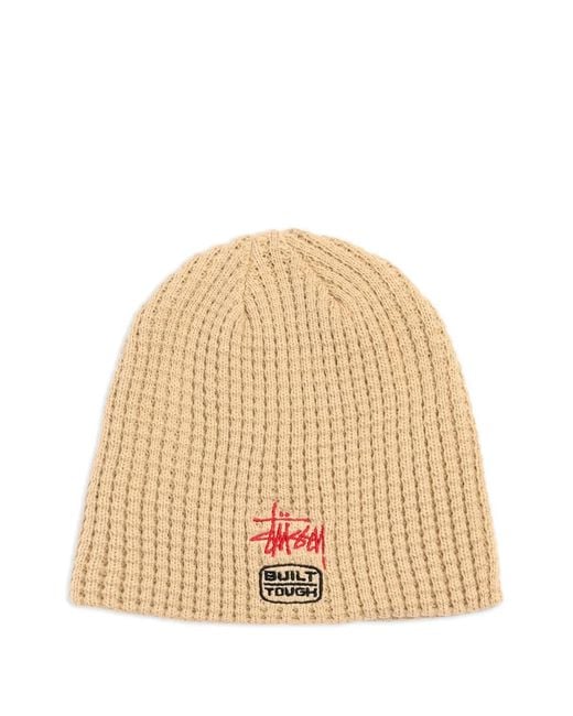 Stussy Natural Waffle Built Tough Skullcap Beanie Hat for men