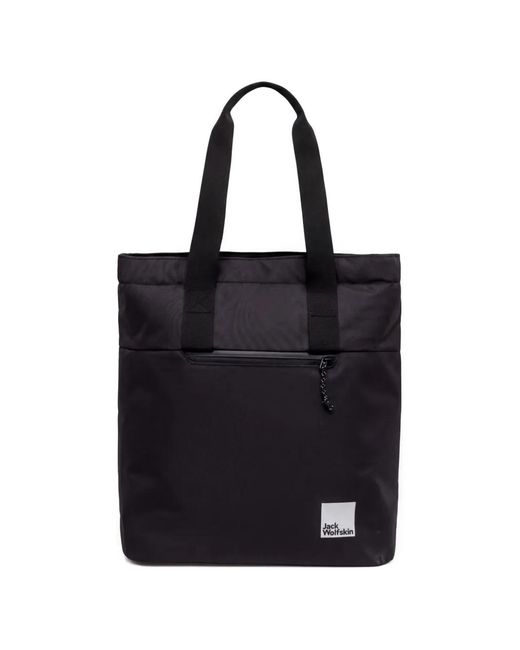 Jack Wolfskin Black Logo-Patch Backpack