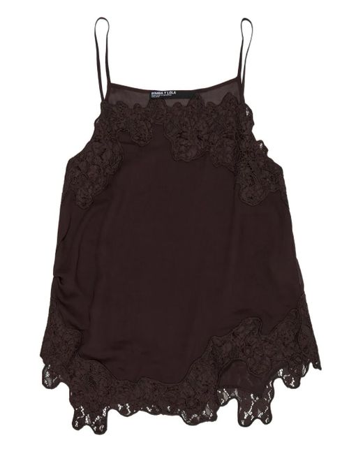 Bimba Y Lola レーストリム タンクトップ Brown