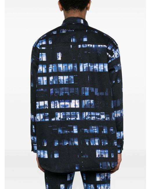 Off-White c/o Virgil Abloh Blue Windows-print Denim Shirt Jacket for men