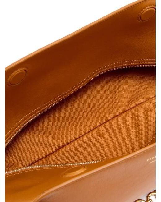 Ferragamo Chain-strap Leather Shoulder Bag Brown