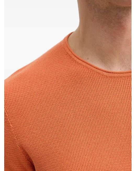 Joop! Orange Waffle-Knit Sweater for men